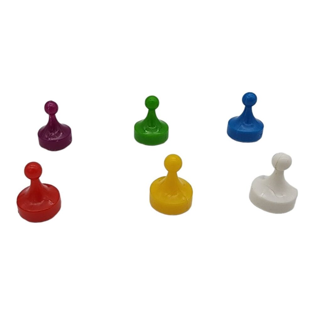 1972 Clue Board Game Replacement Pawns Tokens Set Of 6 Detective Pieces